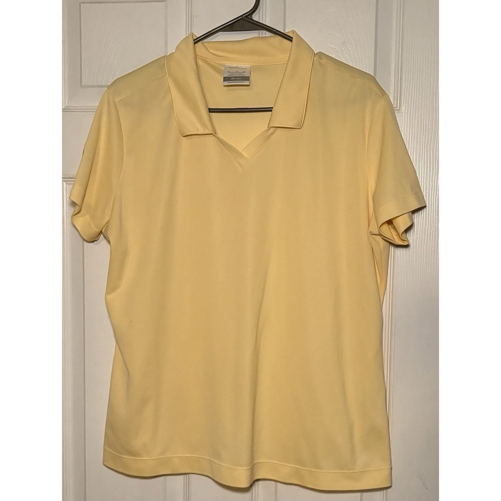 Nike Golf Women's Polo Golf Shirt XL Arm Logo Solid Yellow